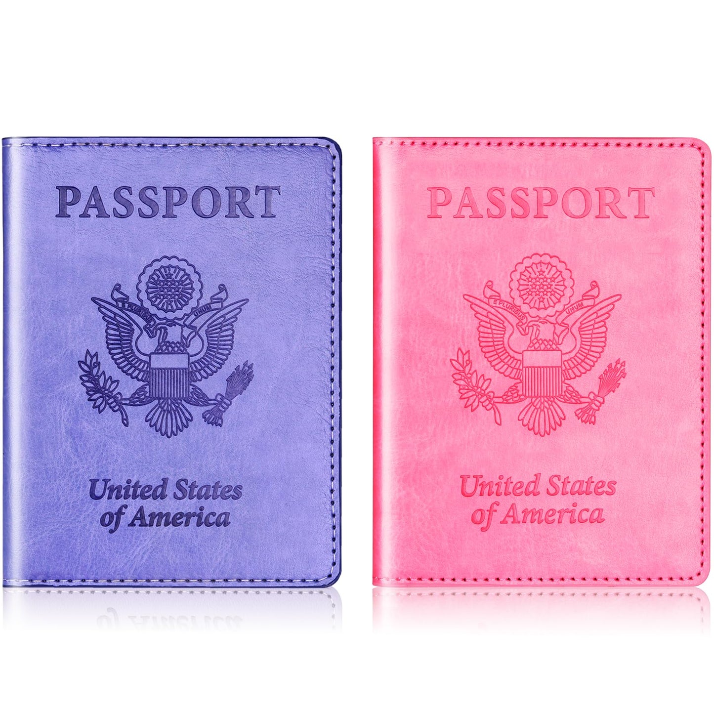 Herain Passport Holder for Travel Cruise Essentials 2 Pcs, Passport Cover Wallet Case Women Men Family, Passports Book Holders Travel Gifts Accessories Vacation Must Haves