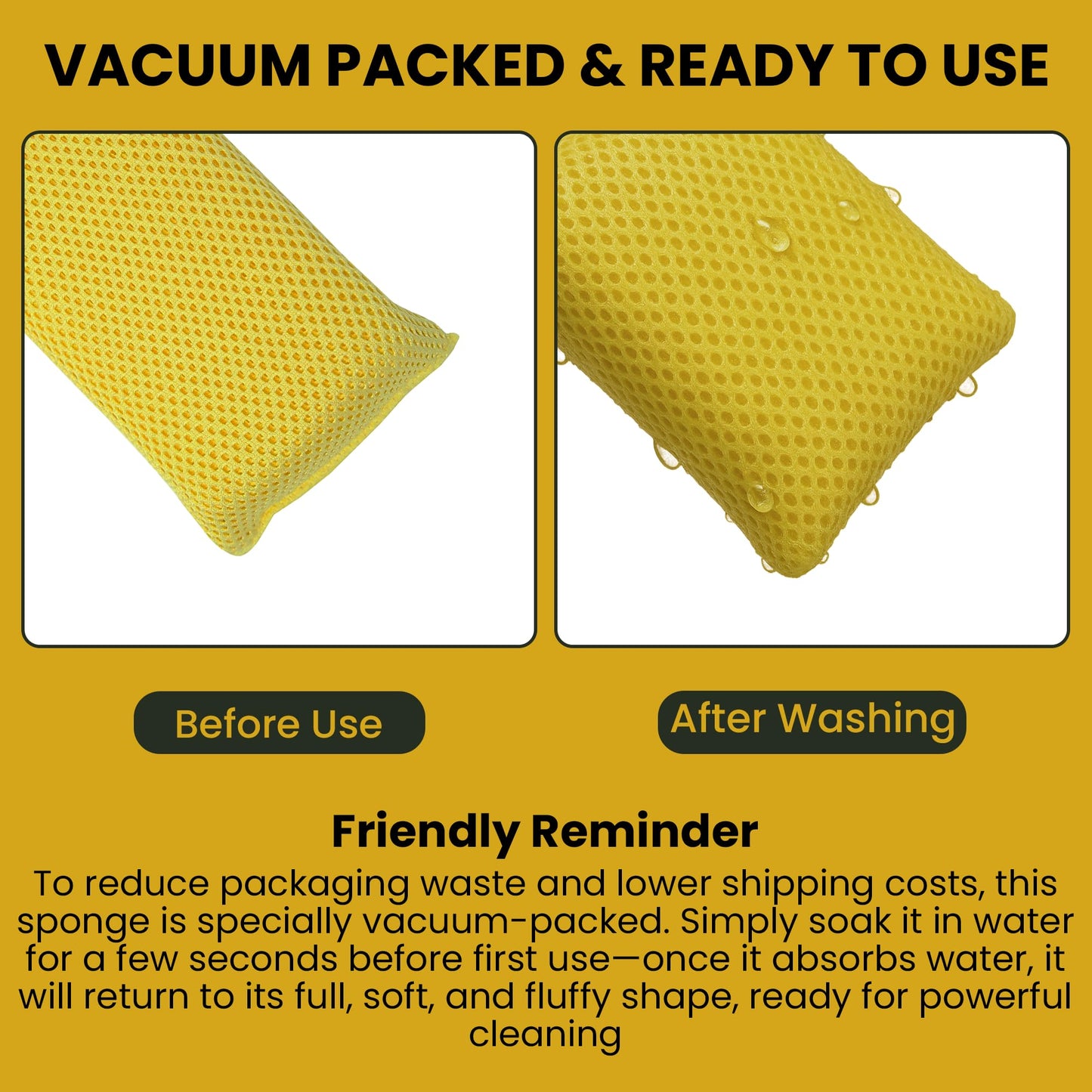 Iconikal 6-Pack Bug Scrubber Sponge 5.9x3.5-Inch Yellow Microfiber Large Car Wash Reusable for Paint Chrome Glass RV Motorcycle Cleaning