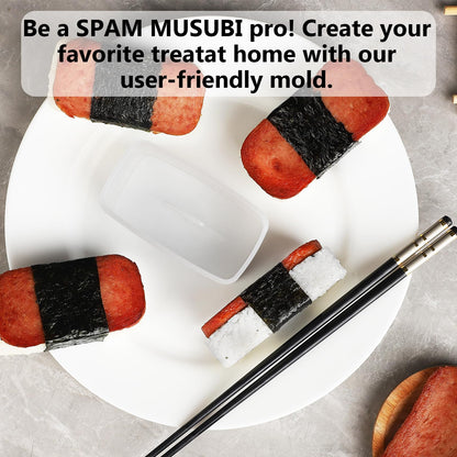 Musubi Mold Kit Musubi Maker Press 2 Pack with Luncheon Meat Slicer and Rice Paddle - Create Authentic Hawaiian Musubi at Home Non-Stick, The Musubi Mold is Used in Hawaii Restaurants