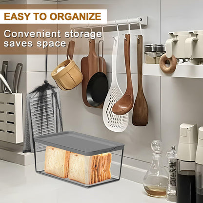 Kiss Core Upgrade Bread Slicer for Homemade Bread with Bread Box, Bread Slicing Guide Adjustable Width, Foldable and Compact Cutting Guide with Crumb Tray, Suitability for Homemade Bread, Bagels,Cakes