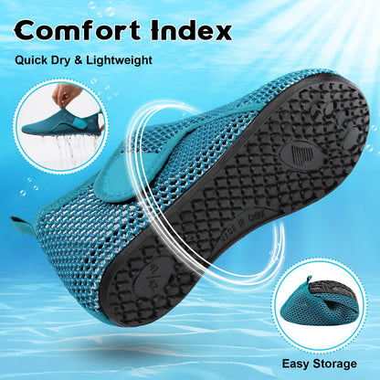 Men's & Women's Unisex Quick Dry Summer Beach Pool Swim Shoes - Barefoot Aqua Slip On Yoga Shoes - Size