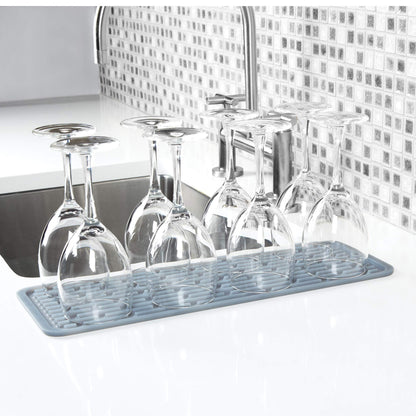 OXO 1372100 Good Grips Silicone Stemware Drying Mat, Gray