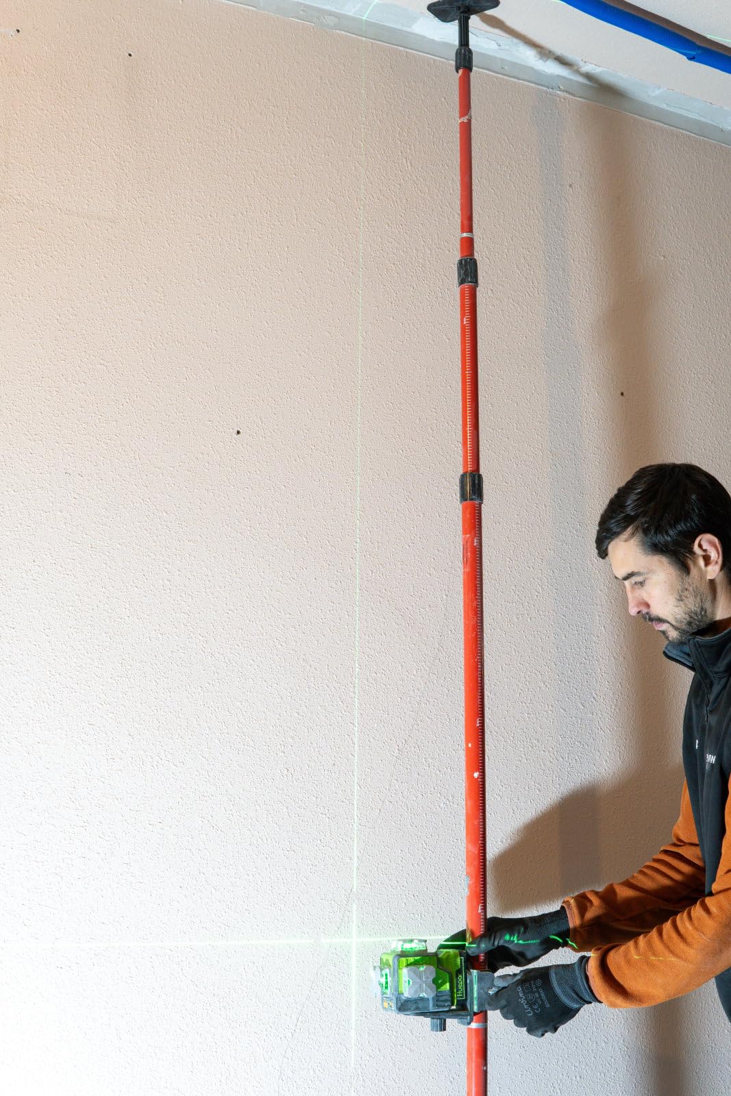 Firecore 13 Ft./4m Telescoping Laser Pole with 1/4-Inch by 20-Inch Laser Mount, Adjustable Laser Level Mounting Pole for Rotary and Line Lasers-FLP400A