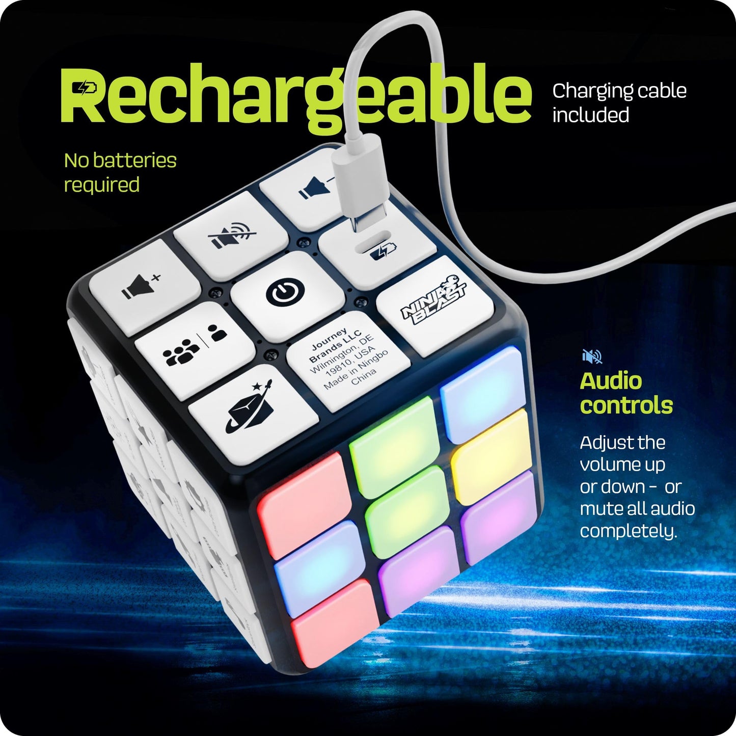 Rechargeable Game Activity Cube - Toys for Boys and Girls - 9 Fun Brain & Memory Games - Birthday Gifts for Age 6, 7, 8, 9, 10, 11, 12 Year Old Kids Teens - Best Boy Toy Gift Ideas