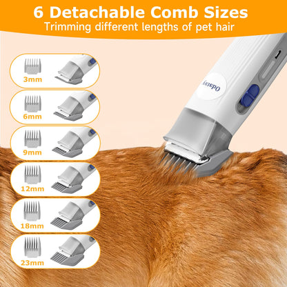 Odatay Dog Grooming Kit, 12,000Pa Strong Pet Grooming Vacuum for Dogs with Clipper Nail Grinder, 2L Dust Cup, 5 Suction Levels Dog Hair Vacuum with 7 Pet Grooming Tools for Shedding and Home Cleaning