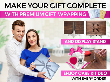 Personalized Cutting Board, Custom Wedding, Anniversary or Housewarming Gift Idea, Wood Engraved Charcuterie, for Friends and Family, Monogram Initial Design 004