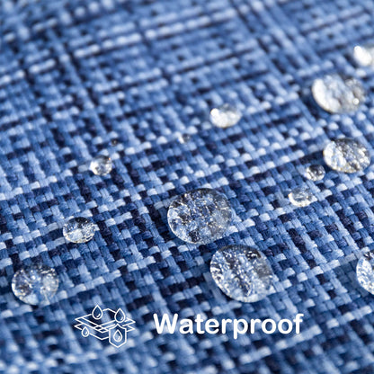 Kevin Textile Pack of 2 Decorative Outdoor Waterproof Throw Pillow Covers Stripe Square Pillowcases Modern Cushion Cases for Patio Couch Bench 20 x 20 Inch Navy Blue