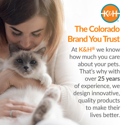 K&H Pet Products EZ Mount Cat Window Perch for Large Cats, Sturdy Kitty Sill Window Hammock Bed, Steel Frame, Sturdy Suction Cups, Washable Shelf Cover, Foldable - Fits 27"W X 23"H Glass Spaces