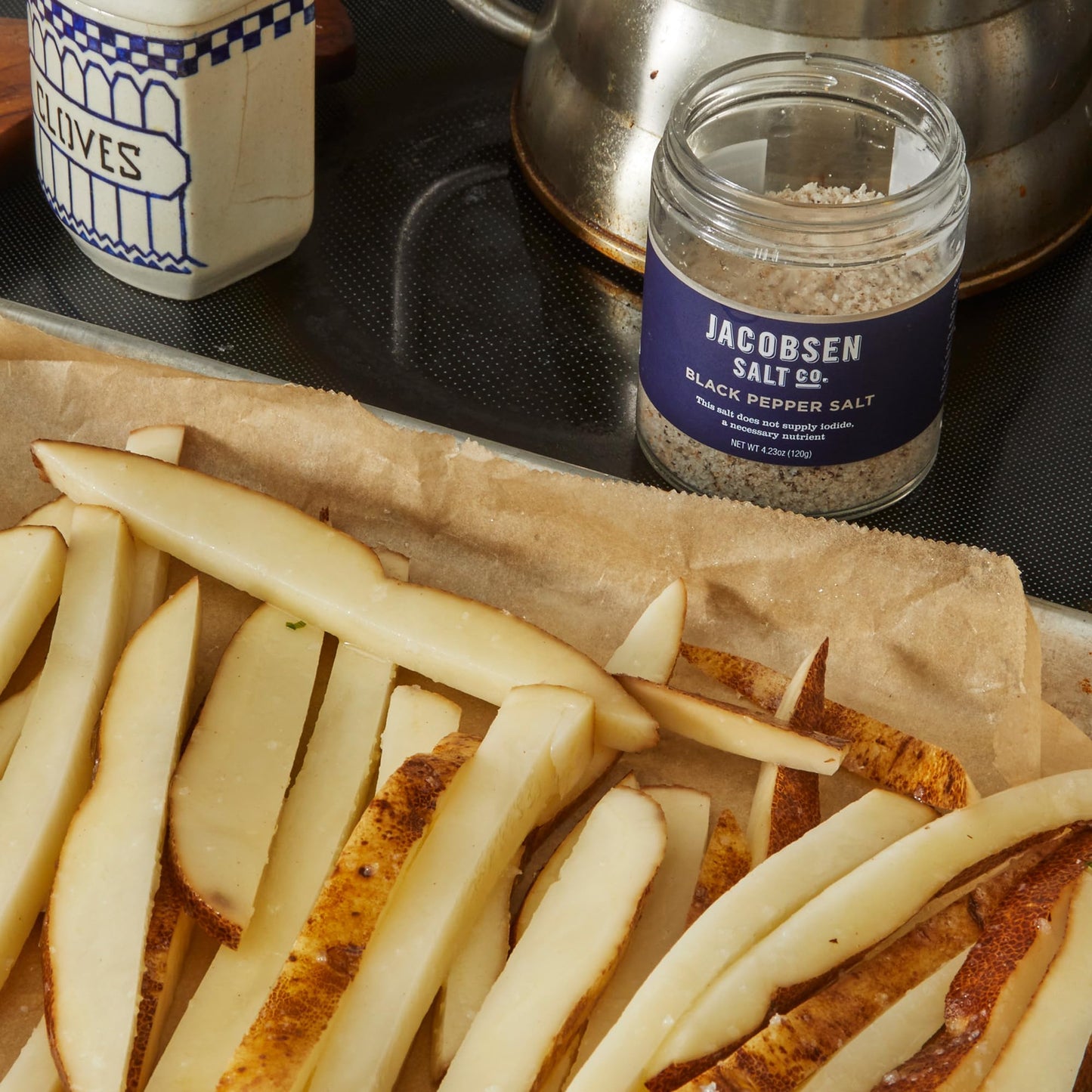 Jacobsen Salt Co. Black Pepper Kosher Sea Salt, Non-Iodized, 4.23 oz