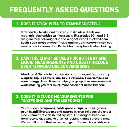 Kitchen Conversion Chart Magnet - Measurements Conversion Chart - Baking Supplies Baking Accessories Cooking Gadgets - Baking Kitchen Cooking Gifts for Women - Kitchen Gadgets