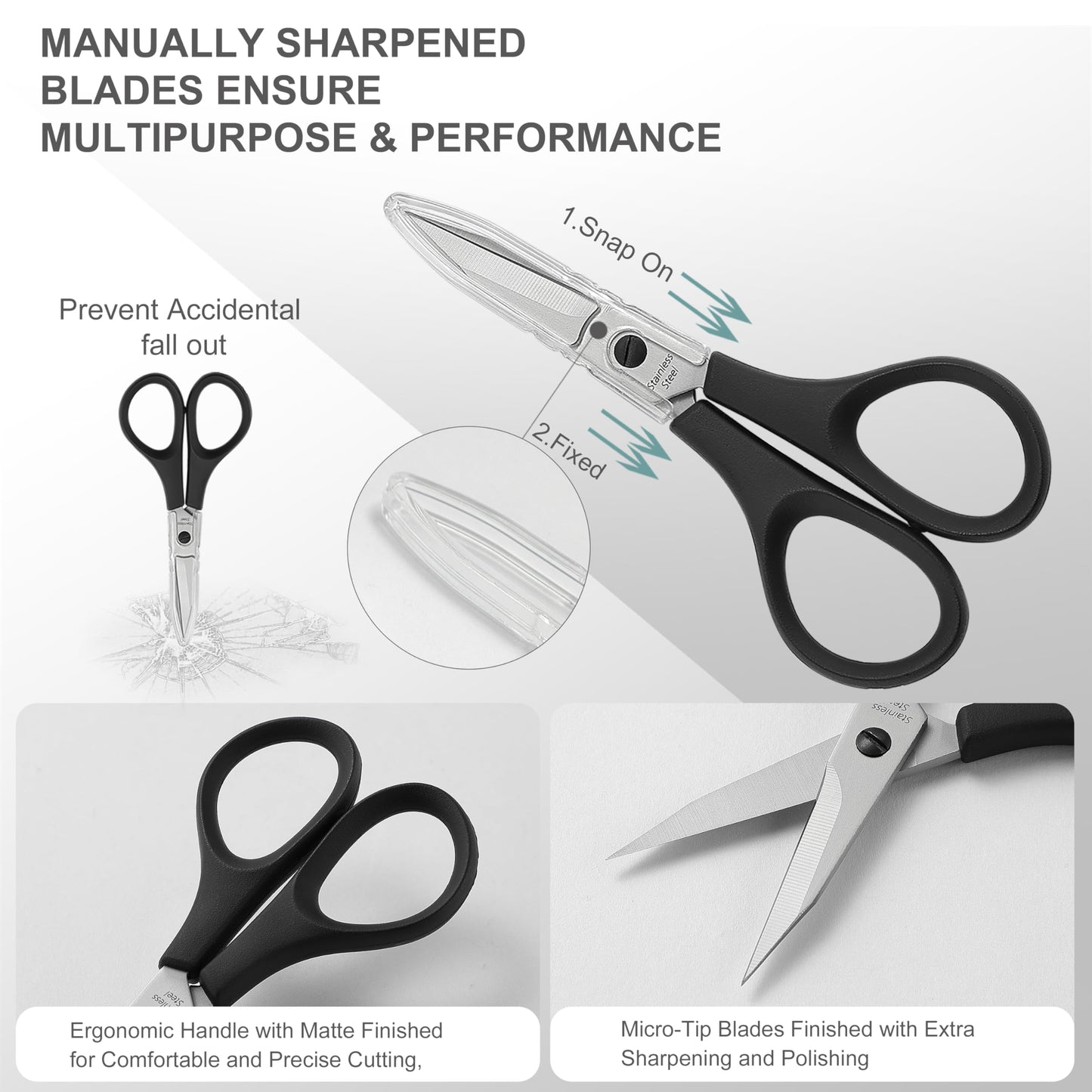 PAFASON Stainless Steel Embroidery Quilting Sewing Knitting Crafts Thread Scissor With Safety Cover