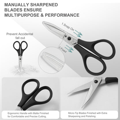 PAFASON Stainless Steel Embroidery Quilting Sewing Knitting Crafts Thread Scissor With Safety Cover