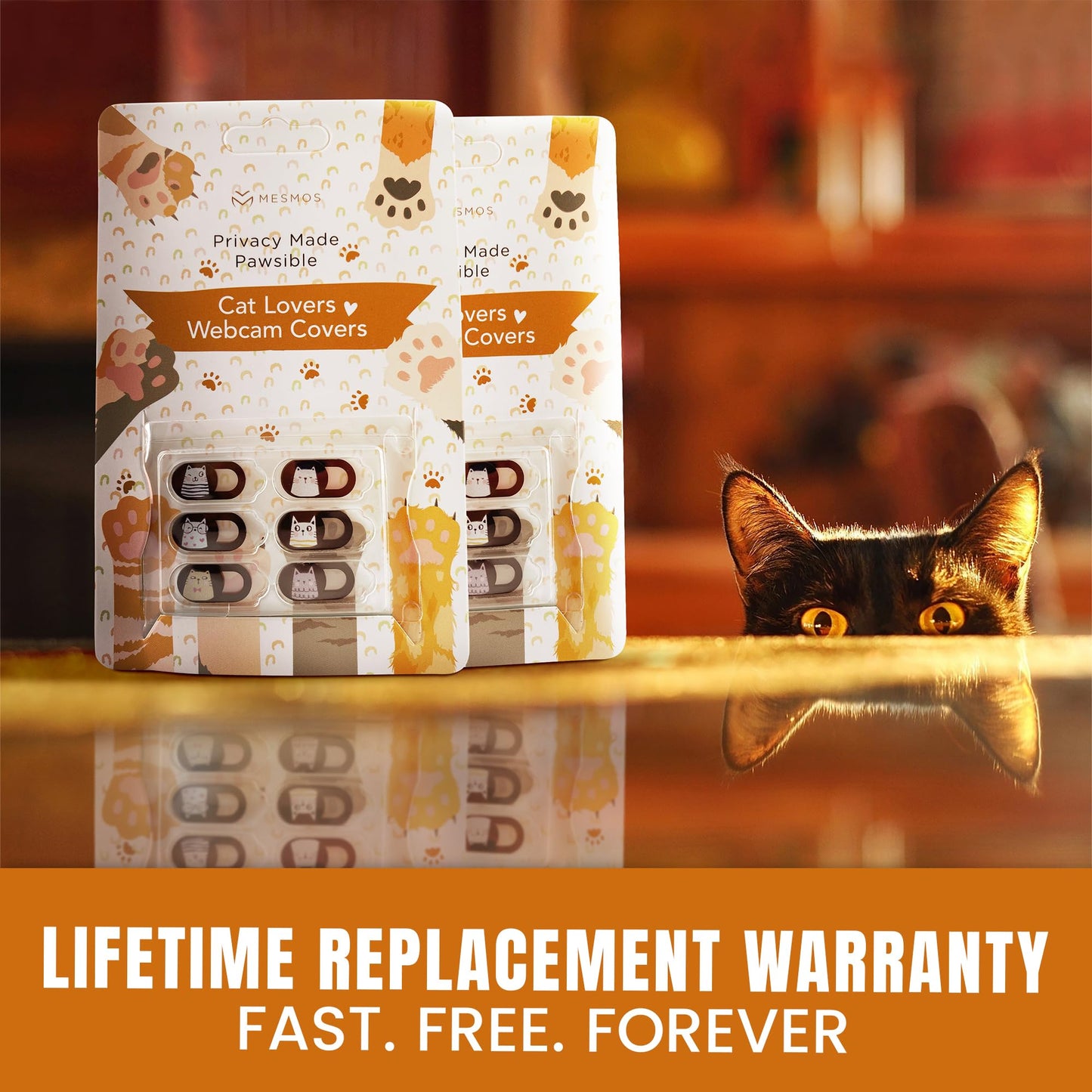 MESMOS Webcam Cover Slide, Cat Lovers Gifts for Women, Cat Lover Themed Thing, Mom Gifts for Women, Laptop Camera Cover Slide Cute (Small)