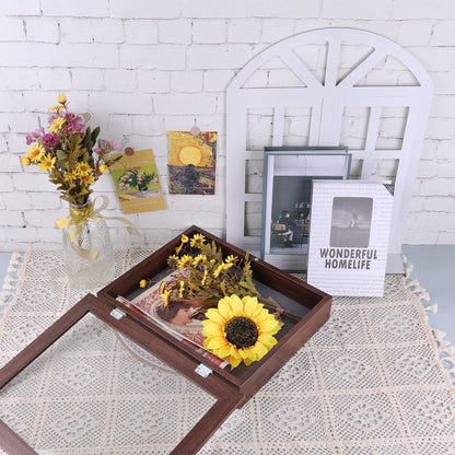 Frametory, 11x14 Shadow Box Frame - Front Opening - 2 Inch Depth Display for Wall and Tabletop - Memory Box With 6 Pins Included (Walnut)