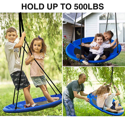 RedSwing 43" Flying Saucer Swing for Kids Outdoor, Large Round Tire Swings for Trees and Swingset, Strong Heavy Duty for Outside Playground, 500LBS Weight Capacity, Blue