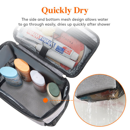 Lifewit Mesh Shower Caddy Bag Portable College Dorm Room Essentials Caddy Tote Basket for Bathroom, Gym, Travel, Camping Quick Dry Hanging Shower Organizer Toiletry Bag for Women Wen, Large, Gray