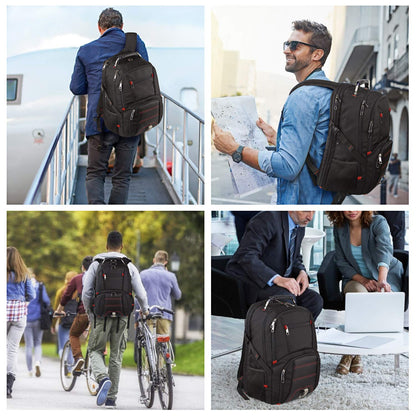 Jiefeike Travel Laptop Backpack,Extra Large Capacity TSA Friendly Anti Theft Backpacks with USB Charging Port,Water-Resistant Men Business College Computer Bookbag Fits 17 Inch Laptop&Notebook