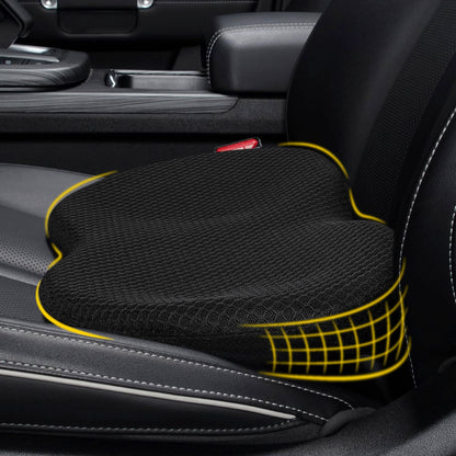 kingphenix Wedge Car Seat Cushion: Memory Foam Truck Seat Cushion for Car Seat Driver - Sciatica and Back Pain Relief - Enhancing Driving Comfort -Black