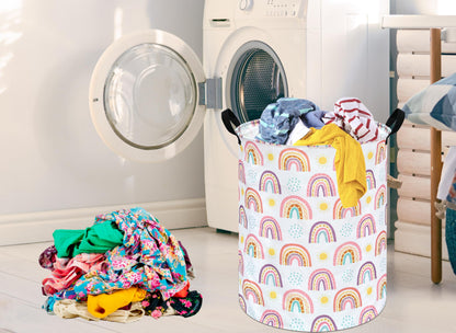 MAIZMZ Kids Rainbow Hamper Laundry Basket Storage Bins Gift Organizer Clothes Toy Box Large Canvas Collapsible Chest for Home/Dorm/Kitchen/Pet/Office/Closet/Shelf/Room Decor