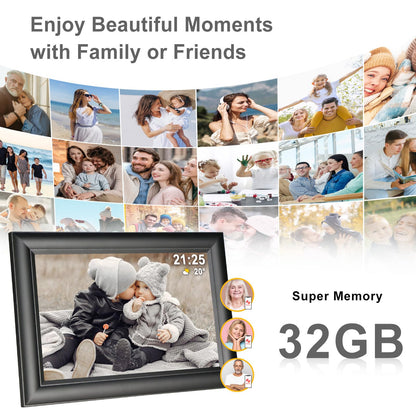 Frameo 10.1 Inch Digital Picture Frame WiF Black,Electronic Picture Frame, Photo Frame,32GB Storage,1280x800 IPS HD Touch Screen,Auto-Rotate,Share Photos/Videos Instantly via Frameo App from Anywhere