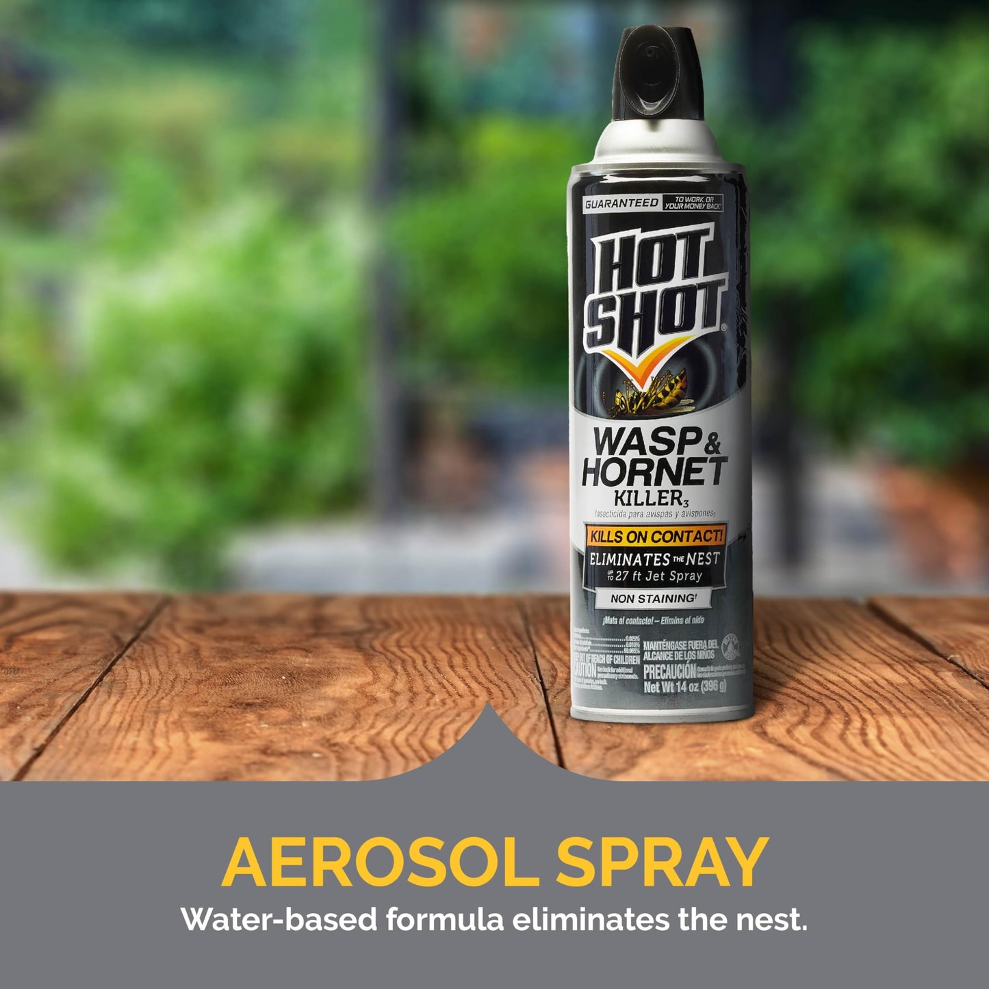 Hot Shot Wasp & Hornet Killer Spray, For Insects Eliminates the Nest, Sprays Up To 27 Feet, 14 fl Ounce, 2 Pack