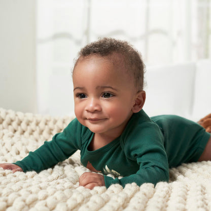 Gerber Baby Boys' 6-Pack Long-Sleeve Onesies Bodysuit, Green Fox