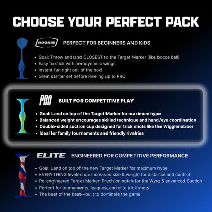 Popdarts PRO Pack Game Set (Wigglenobber Target Marker) - Indoor, Outdoor Suction Cup Throwing Game - Competition with a POP