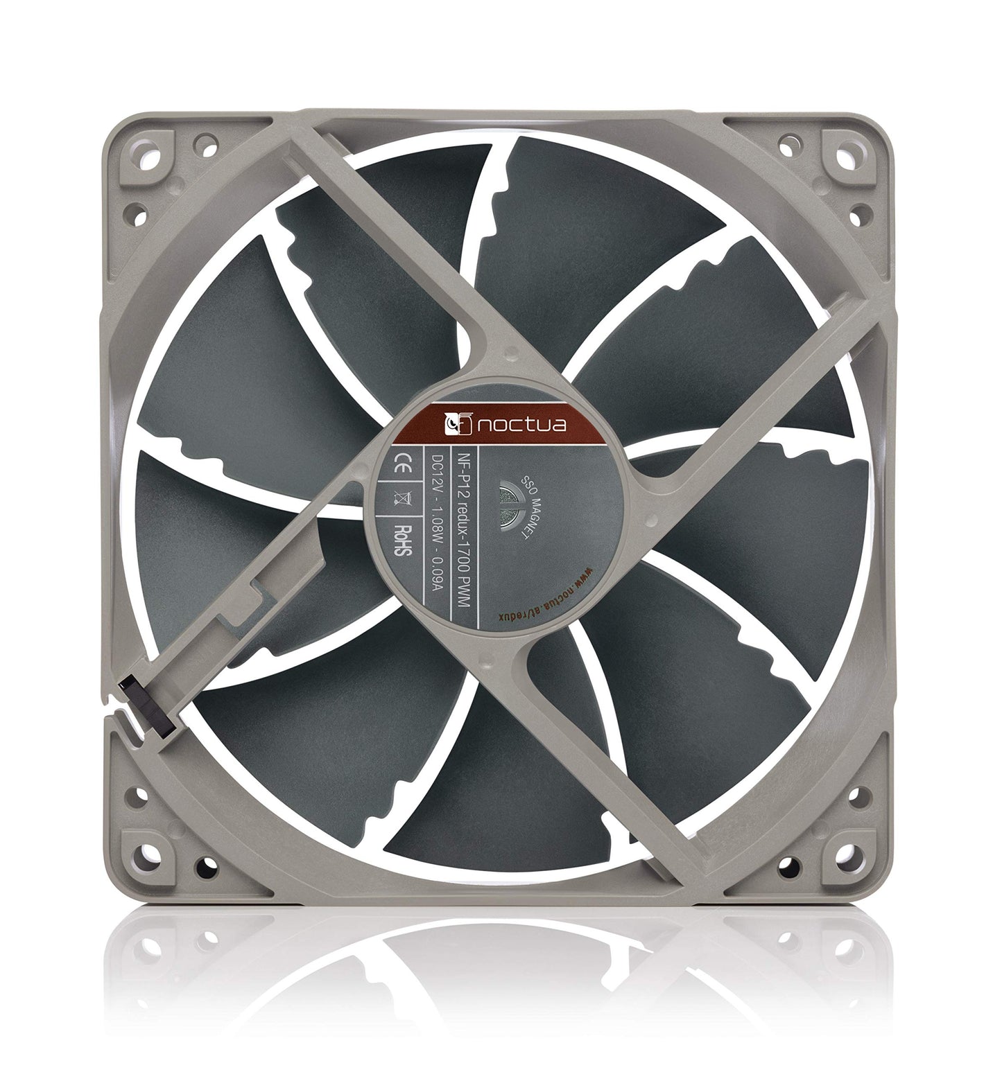 Noctua NF-P12 redux-1700 PWM, High Performance Cooling Fan, 4-Pin, 1700 RPM (120mm, Grey)