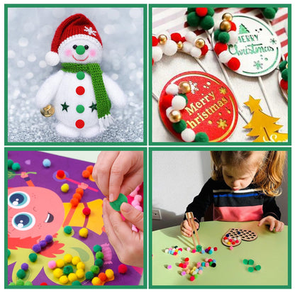 Phinus 200 PCS Pom Poms, 1 Inch Pompoms for Crafts, Soft and Fluffy Craft Pom Poms, Pom Pom Balls, for Arts and Craft Making Decorations (Green)