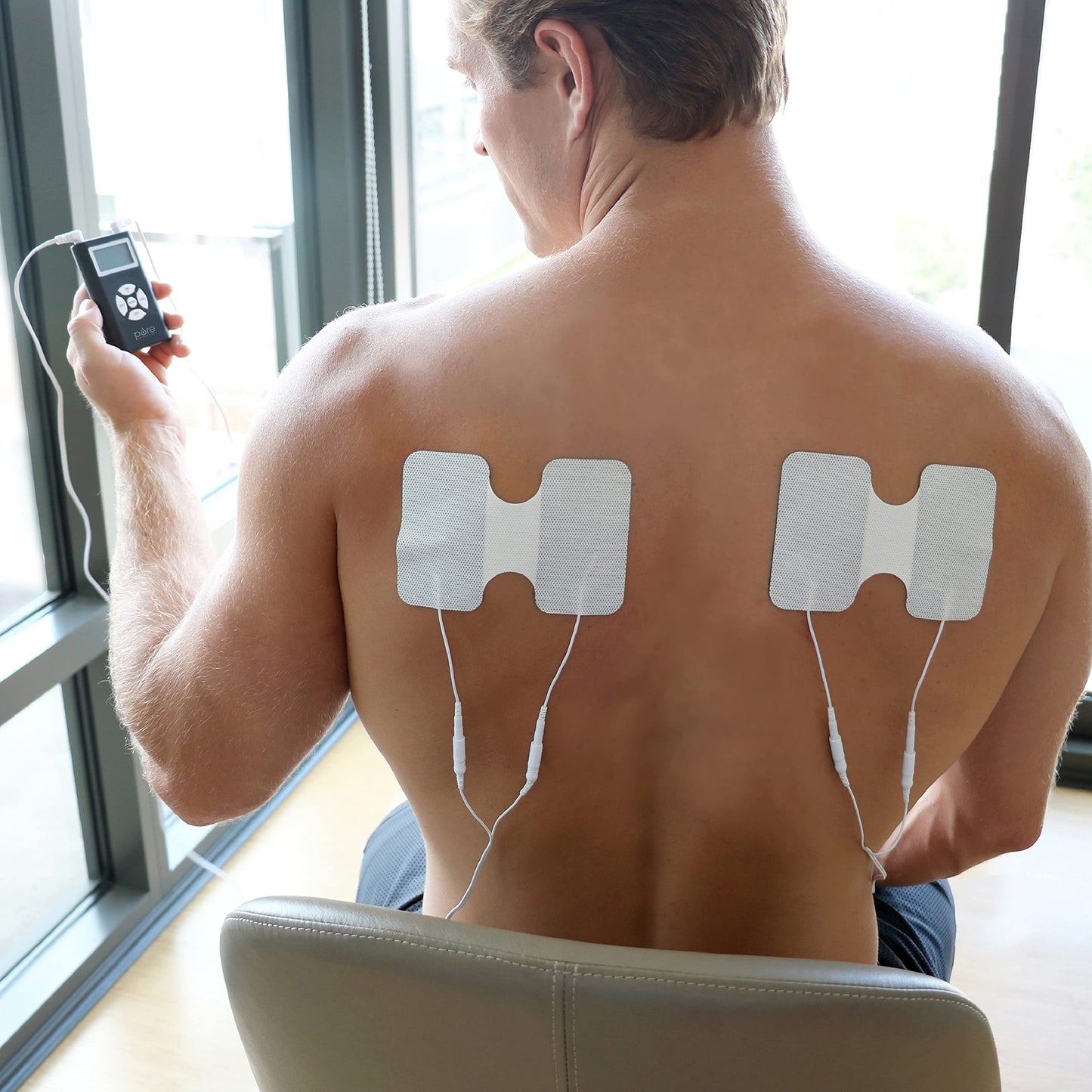 Pure Enrichment PurePulse Duo Dual Channel TENS & EMS Combo Muscle Stimulator - 14 Modes for Chronic Pain Relief, Adjustable Treatment Timer, Includes Reusable Electrode Pads, Storage Bag, & More