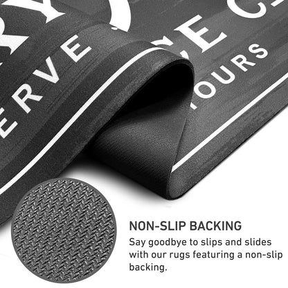 KOZYFLY Laundry Room Rug Runner 20"x60" Non Slip Kitchen Rugs Washable Laundry Room Mat Waterproof Mudroom Floor Carpet Runner Farmhouse Decor, 1.7x5ft, Dark Grey, Wash and Dry