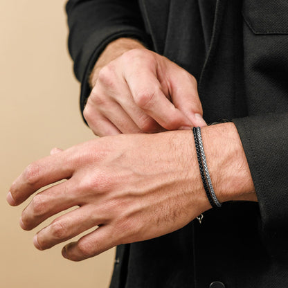 Galis Mens Bracelet - 7" Stainless Steel for Men, Non Tarnish Silver Plated Rope Chain Bracelets with Lobster Claw Clasp, To My Man Bracelets, Stylish Gifts for Dad, Husband, Boyfriend