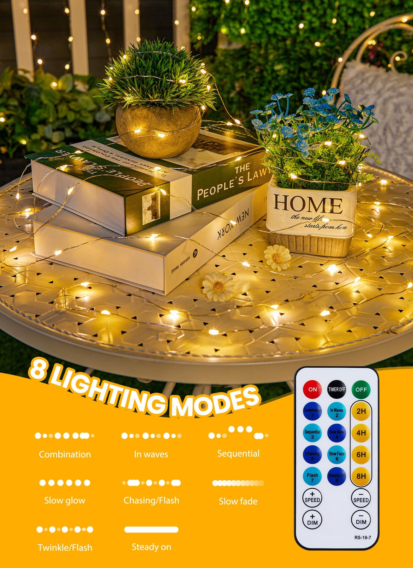 Minetom Fairy Lights with Remote, 66 Feet 200 Led Firefly String Lights Plug in for Bedroom Home Wall Ceiling Christmas Tree Wreath Craft Wedding Party Indoor Outdoor Decoration, Warm White