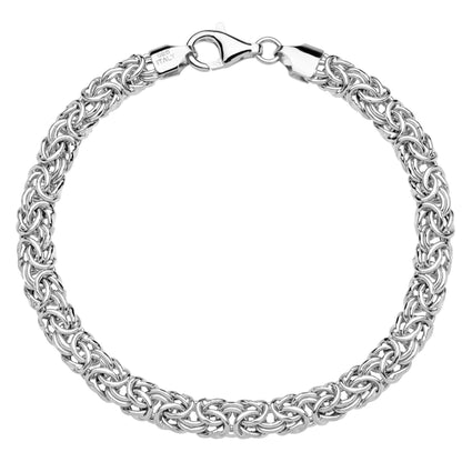 Miabella Italian 925 Sterling Silver Byzantine Bracelet for Women, Handmade in Italy (Length 7.5 Inches)