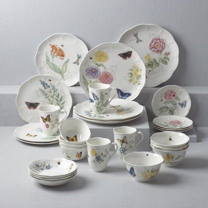 Lenox 865075 Butterfly Meadow 28-Piece Dinnerware Set, White