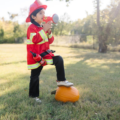 Melissa & Doug Fire Chief Role Play Costume Dress-Up Set, Pretend Play Firefighter Outfit with Realistic Accessories for Kids and Toddlers Ages 3+