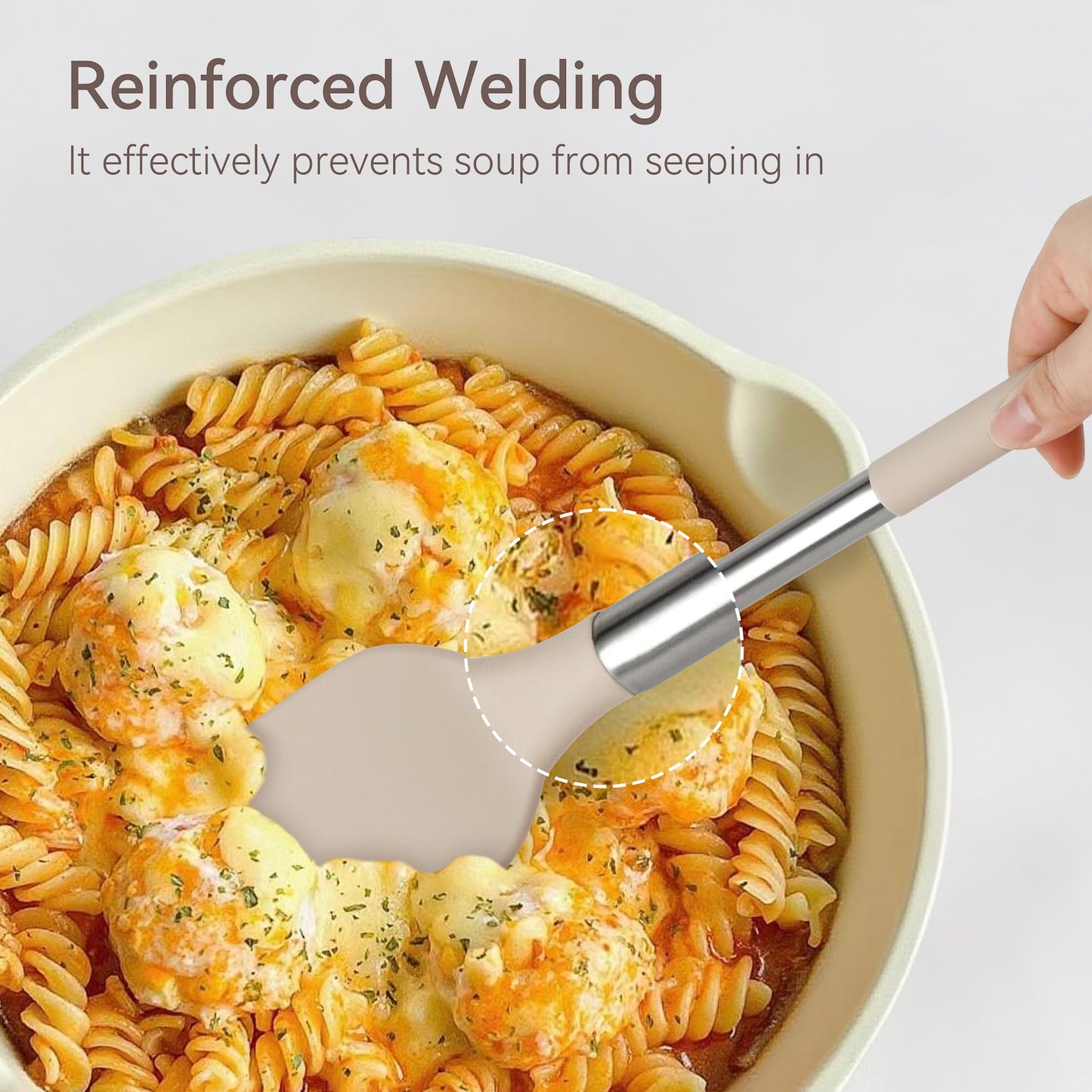 NCUE Kitchen Utensils Set, 28 Pcs Silicone Cooking Utensils Set with Holder, Spatula Set, Silicone Whisk, Scissors, Measuring Cups and Spoons Set with Stainless Steel Handle Kitchen Gadgets (Khaki)