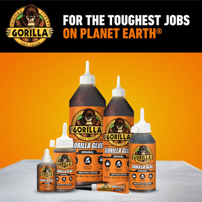 Gorilla Original Gorilla Glue, Brown, Waterproof Polyurethane Glue, 8 Ounce (Pack of 1) - Expands Into Materials, All Purpose