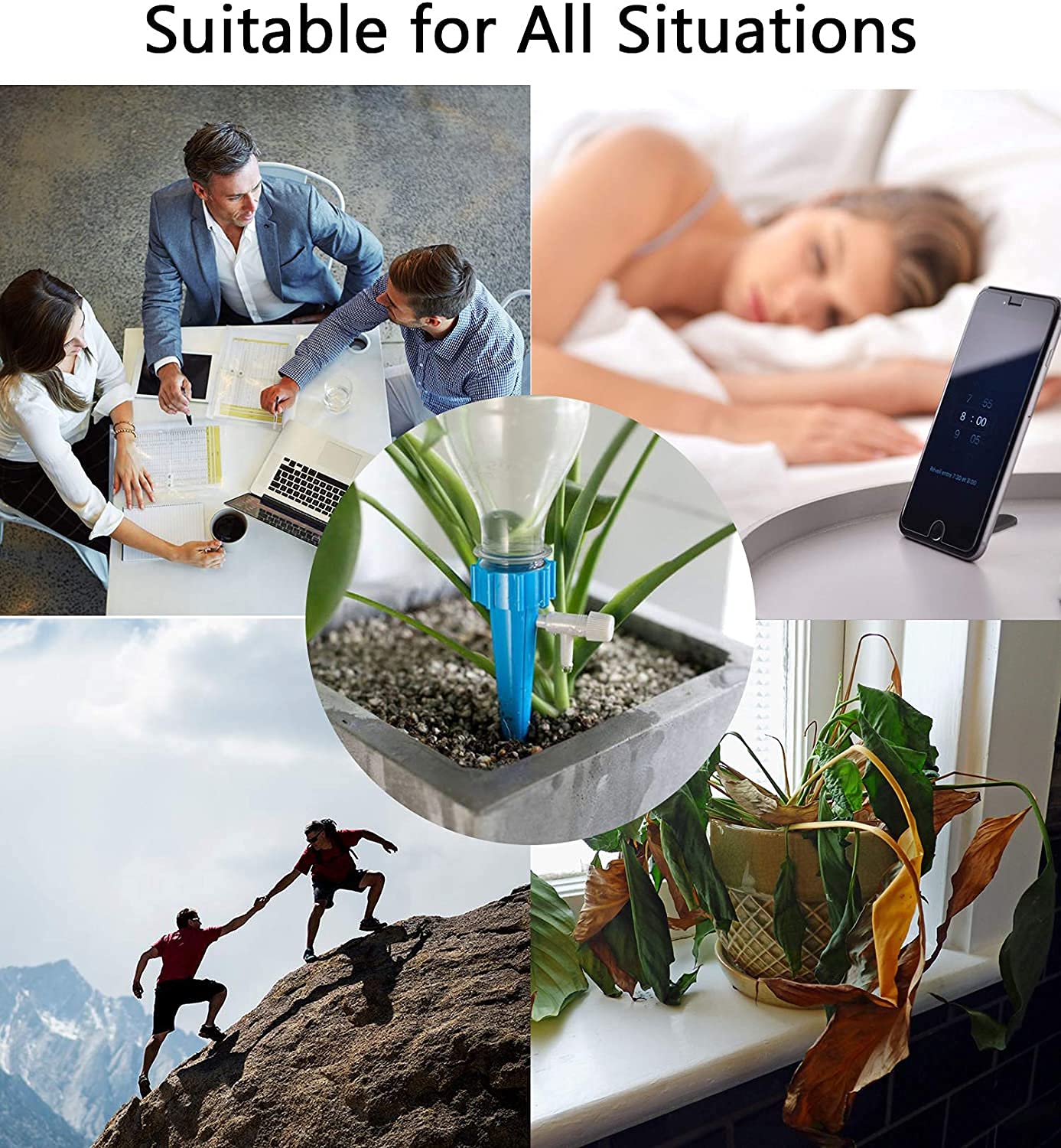 LABOTA 24 Pack Self Watering Spikes for Plant, Outdoor Automatic Plants Waterer, Insert Devices with Adjustable Vavle Switch for Garden Water Planter System Indoor & Outdoor