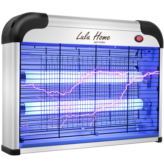 Lulu Home Electric Bug Zapper, Aluminium Indoor Insect Killer for Mosquito, Bug, Fly with Powerful 2800V Grid 20W Bulbs