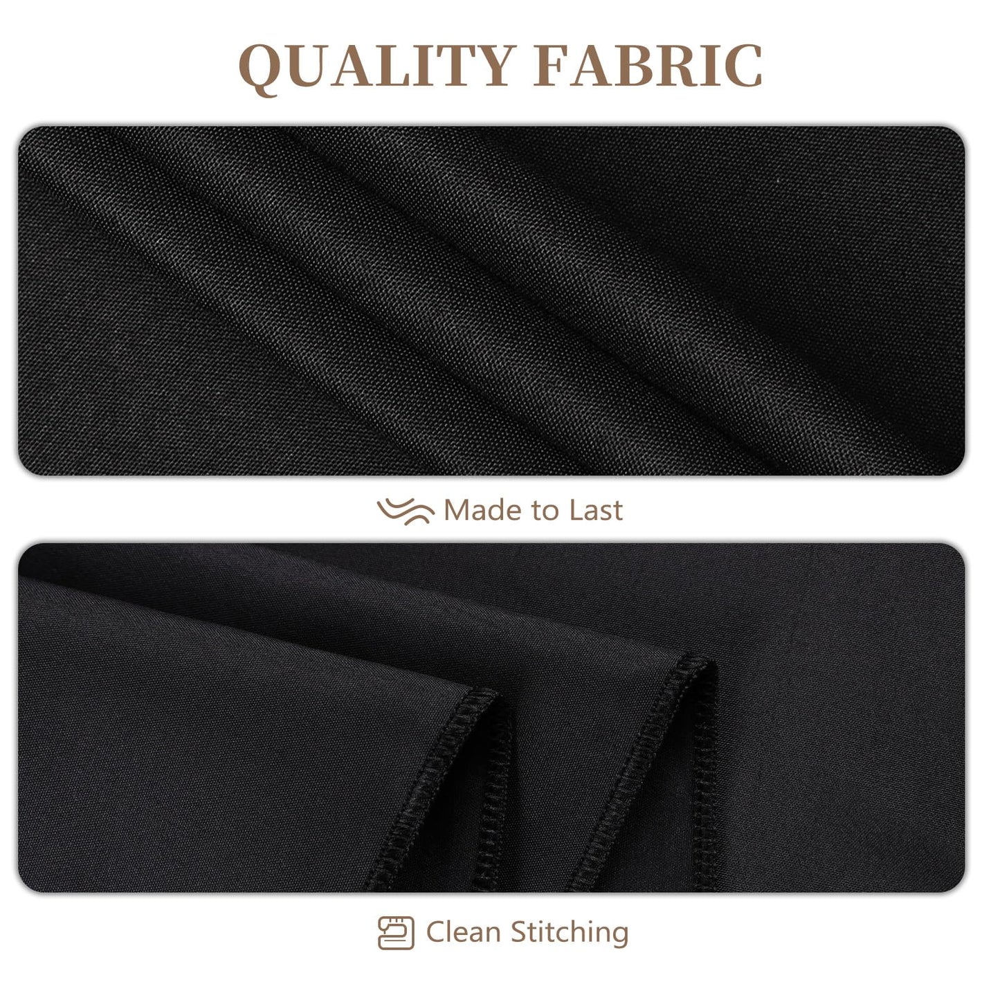 RestfulGlow 8 Pack Round Tablecloth 108 Inch Black Table Cloth for Round Tables, Washable Polyester Tablecloth Stain and Wrinkle Resistant Decorative Table Cover for Wedding Party Dining Banquet