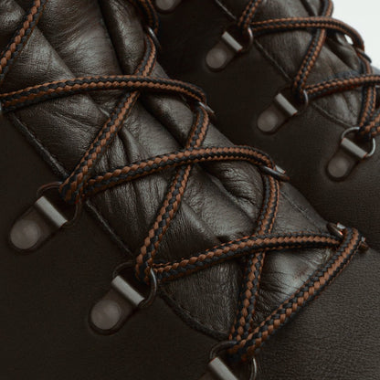 Miscly Round Boot Laces [1 Pair] Heavy Duty and Durable Shoelaces for Boots, Work Boots & Hiking Shoes (Black/Brown, 54 inches (137 cm))