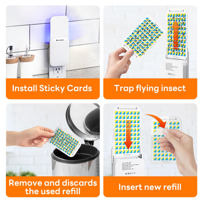 Mosalogic Fruit Fly Traps for Indoors Gnat Trap for House Indoor- 600 Sqft Protection Area UV Fly Insect Trapper for Fruit Flies，Gnat，Mosquito，and Other Flying Insect Plug in Bug Killer White