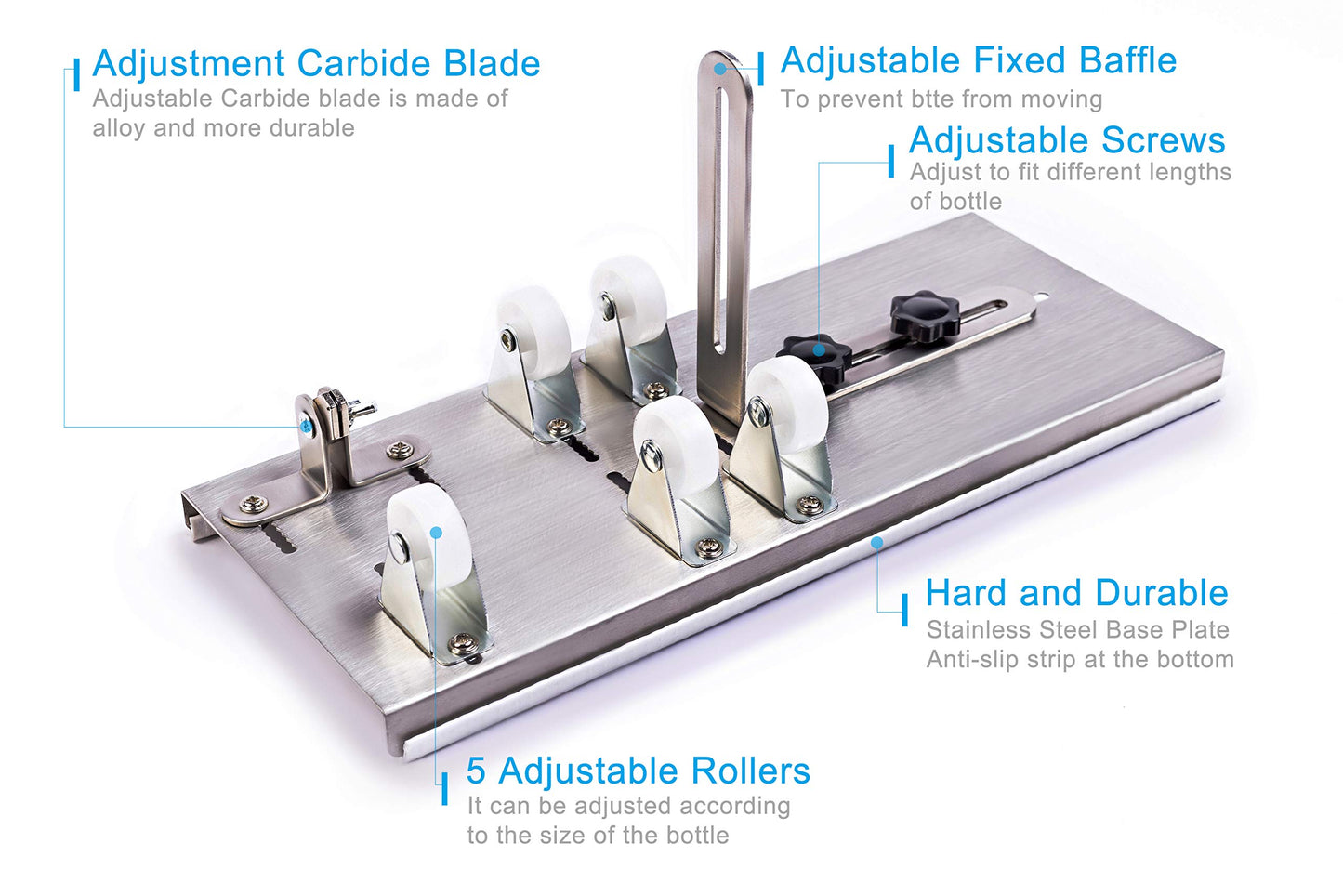Glass Bottle Cutter, Upgraded Bottle Cutting Tool Kit, DIY Machine for Cutting Wine, Beer, Liquor, Whiskey, Alcohol, Champagne, Bottle Cutter for Round Bottle by Camdios