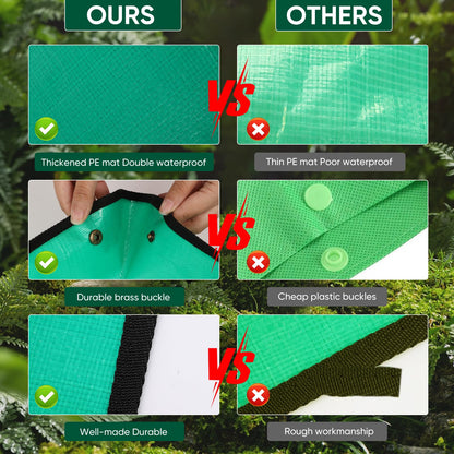 HKZ Repotting Mat for Indoor Plant - 26'' x 26'' Planting Mat Soil Mess Control, Portable Succulent Planting Potting Tray Waterproof Gardening Transplanting Bonsai Tools(Pale Green)