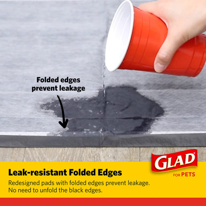 Glad for Pets Black Charcoal Puppy Pads - Super Absorbent Disposable Dog Pee Pads, Potty Training Pads, and Pet Supplies - Dog Pee Pads for Crate Training and Indoor Use 23" x 23" - 150 Count