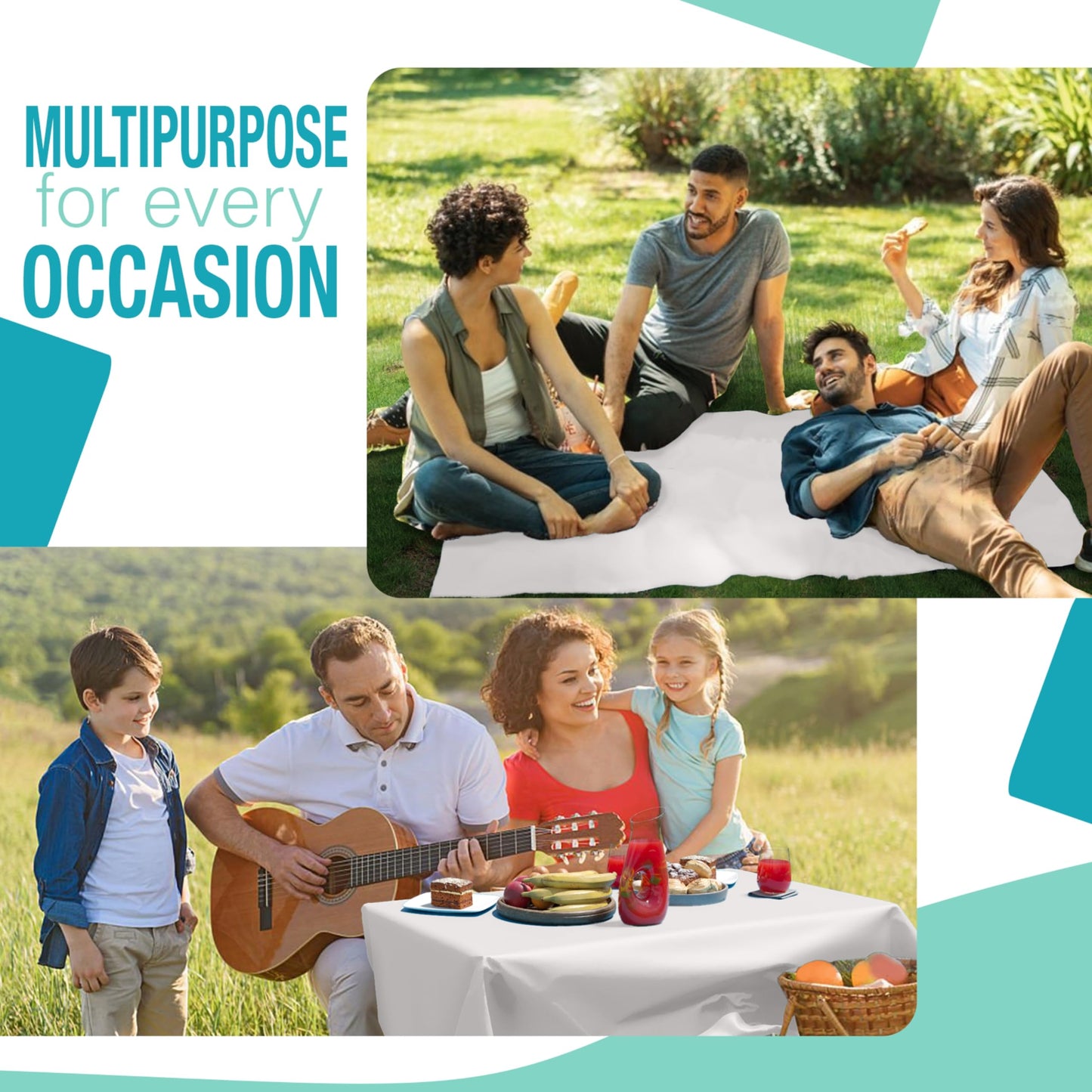 Exquisite Party Solids White Plastic Table Cover Roll 40" X 300' Table Cloth Plastic Cover Roll - Premium Quality Thick 0.5 MIL Banquet Rolls - Disposable Tablecloth Rolls