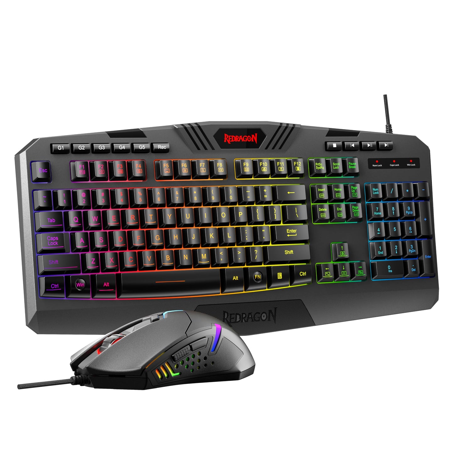 Redragon S101 Gaming Keyboard, M601 Mouse, RGB Backlit Gaming Keyboard, Programmable Backlit Mouse, Value Combo Set [New Version]