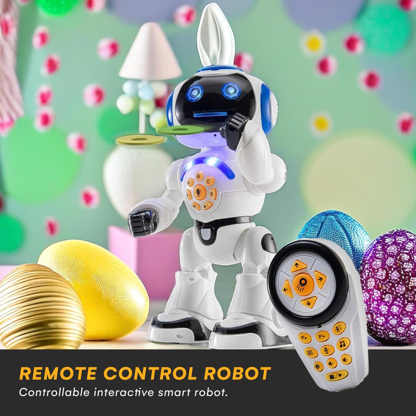 Programmable LED RC Robot Toys - Interactive 12-inch Tall Dancing and Talking Robot for Kids