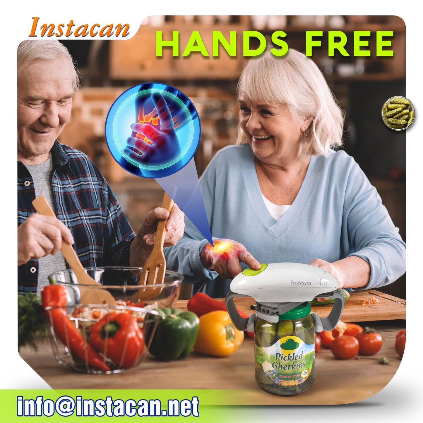 INSTACAN Higher Torque and One Touch Electric Jar Opener Easy Remove Almost Size Lid with Auto-Off, Powerful Bottle Opener for Arthritic Hands, Automatic Jar Opener for Weak Hands and Seniors (White)